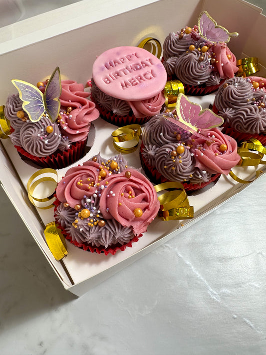 Cupcake Box | Purple Paradise Birthday Gift Box