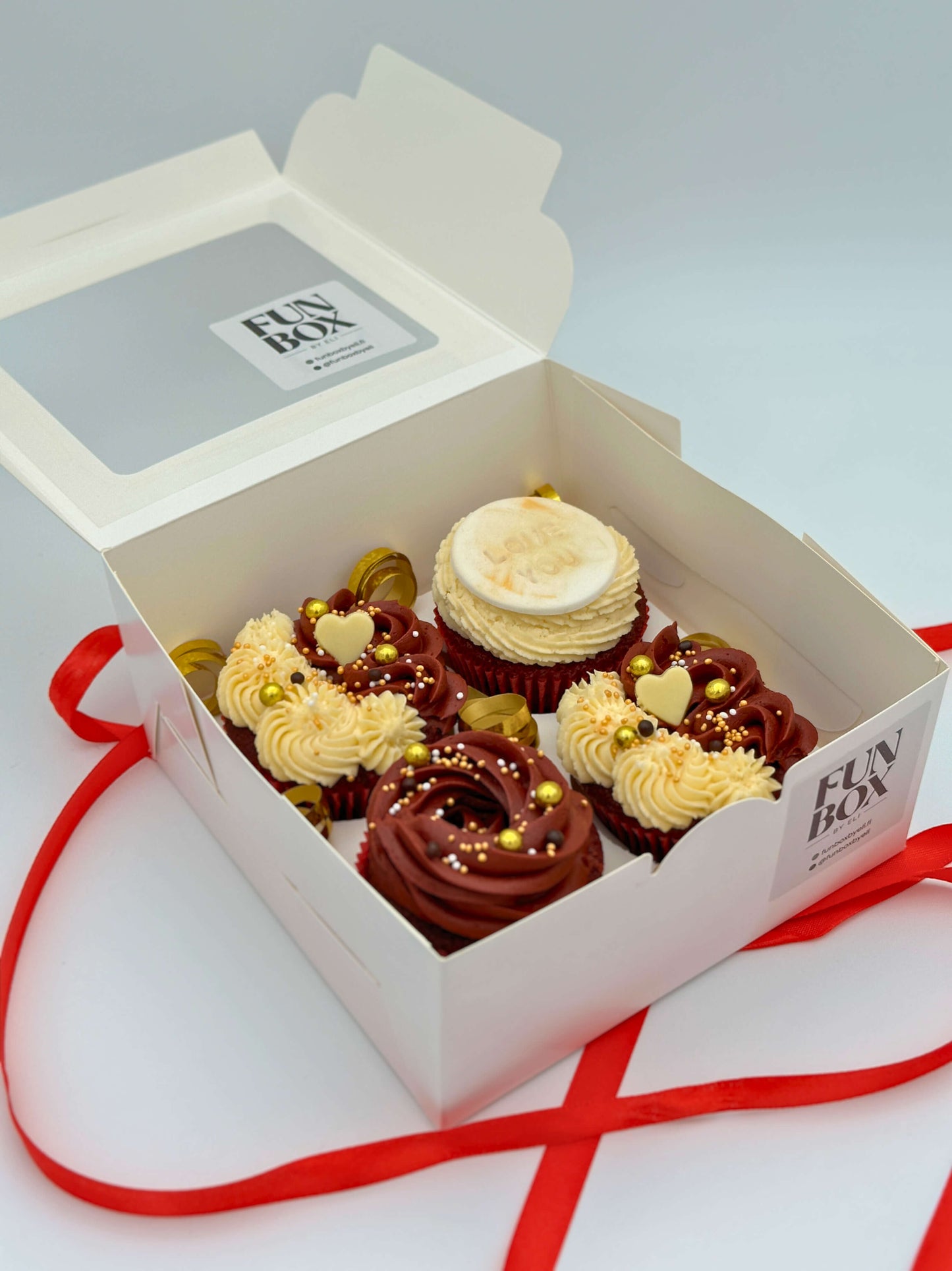 Cupcake Box | Valentines Day - Burgundy Love